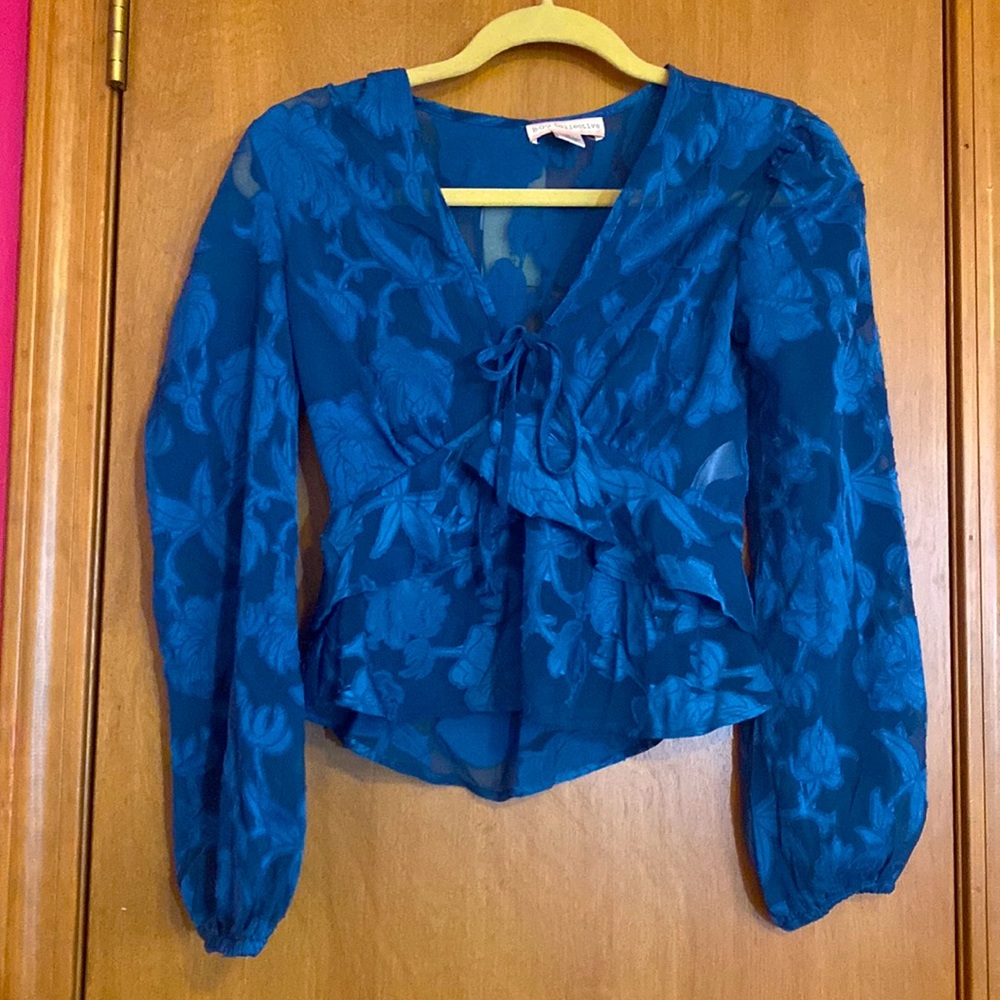 Blue Sheer Floral BOG Collective Top